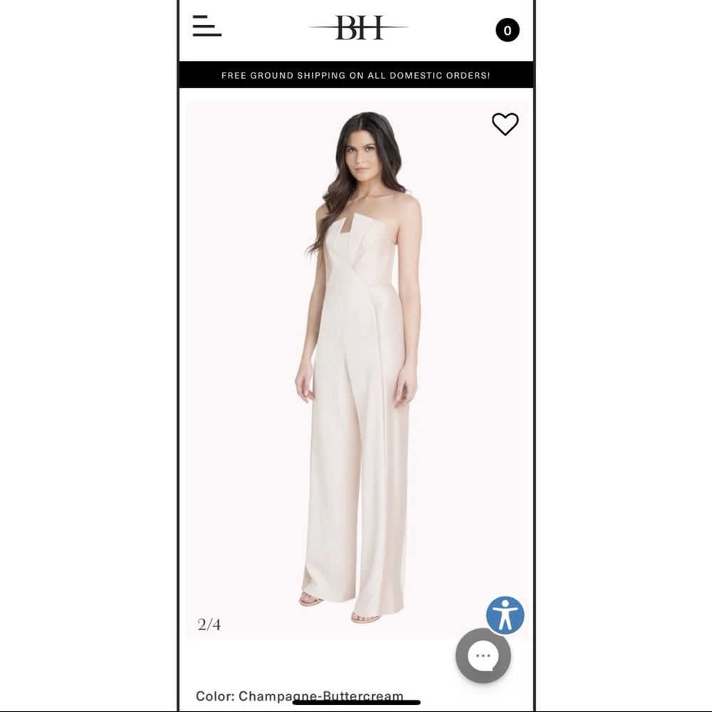 Black Halo Lena Jumpsuit - Champagne